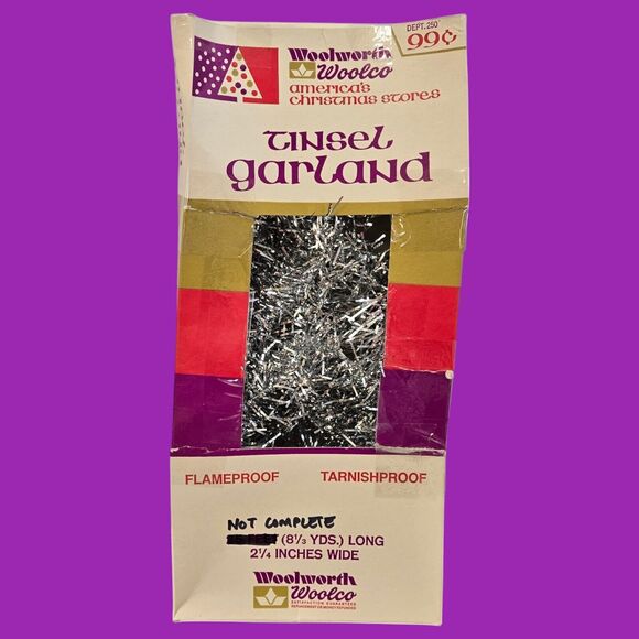 Vintage Lot Barcana Silver Tinsel Christmas Garland Flame/Tarnishproof (180 ft) - Picture 7 of 15